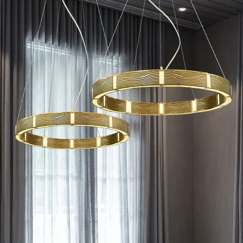 

Modern Luxury LED Lighting Living Room Home Decoration Bedroom Chandelier Staircase Round Dining Table Gold/chrome Chandelier