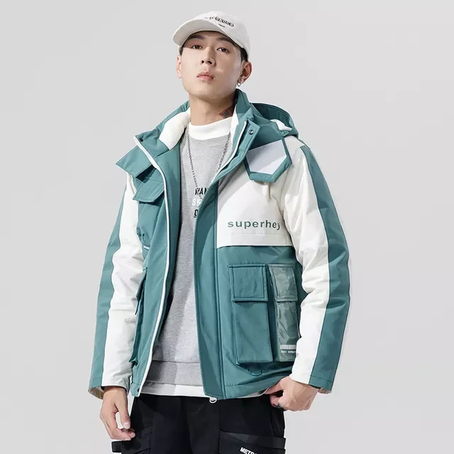 

2023New Brand Winter Warm Down Jacket Men Windproof Thick Hooded Jacket Parkas Men Autumn Fashion Streetwear Casual Coat Men