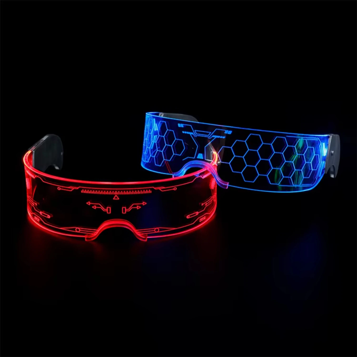 Вечерние забавные крутые светодиодные солнцезащитные очки Rave со светодиодной