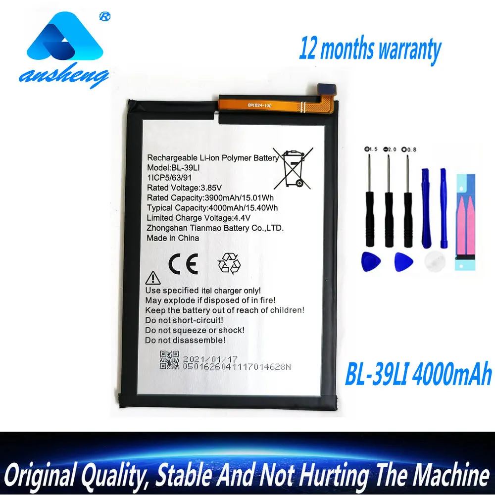 

Original 3.85V 4000mAh BL-39LI Battery For Itel A56 A56 Pro Tecno Pop4 (BC2) Mobile Phone