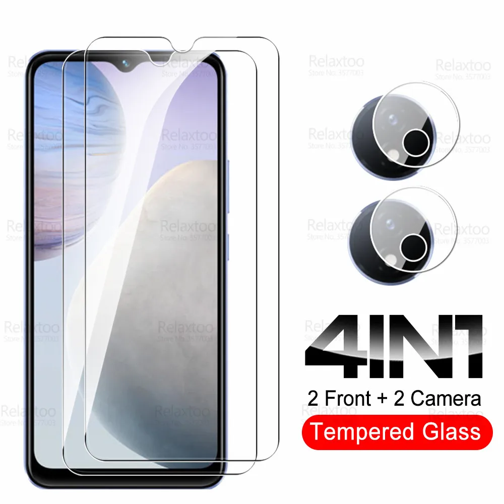 

4in 1 камера закаленное стекло для Vivo Y02 защита экрана на VivoY02 Y 02 02Y 4G 2022 V2213 6,51 "9H защитная пленка