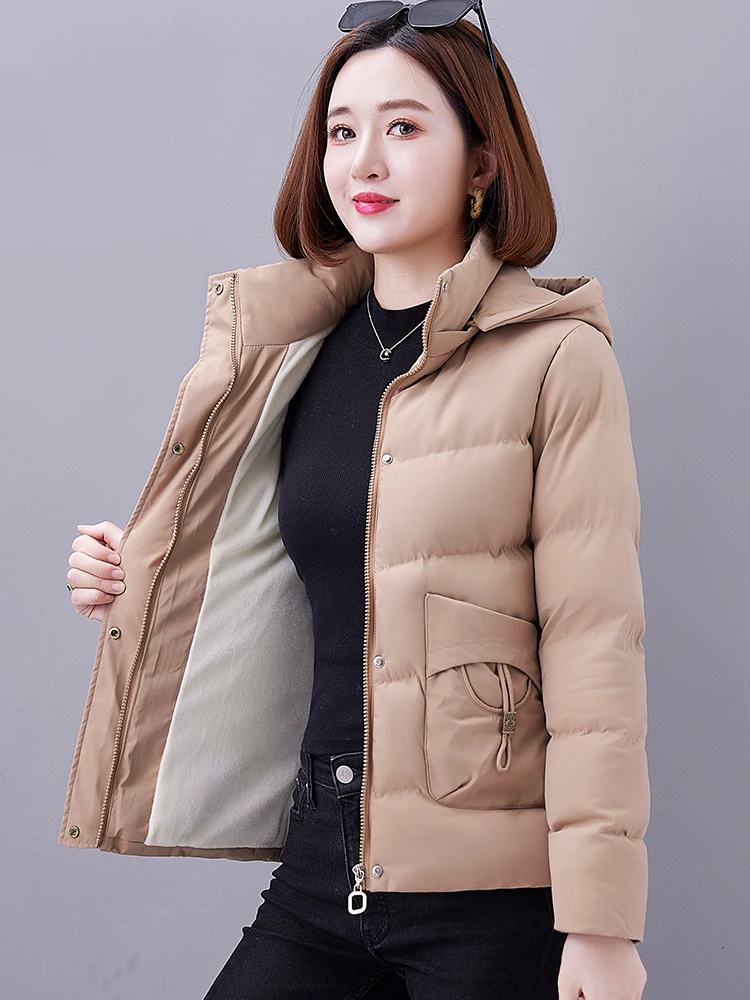 Women's Lightweight Small Cotton-padded Clothes Women Winter 2023 New Middle-Aged Mom Western Sle Short Hooded down Jacket ...