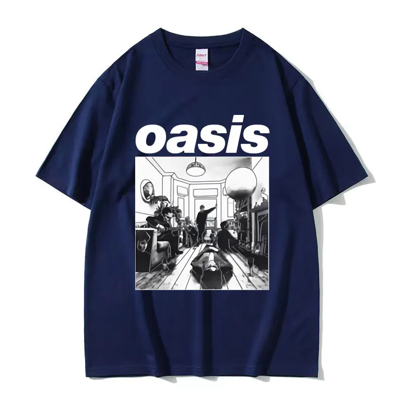 British Band O-Oasis Graphic T Shirts Men Hip Hop Retro O-Neck Short Sleeve T-shirt Y2k Unisex Oversized Cotton Tees Streetwear