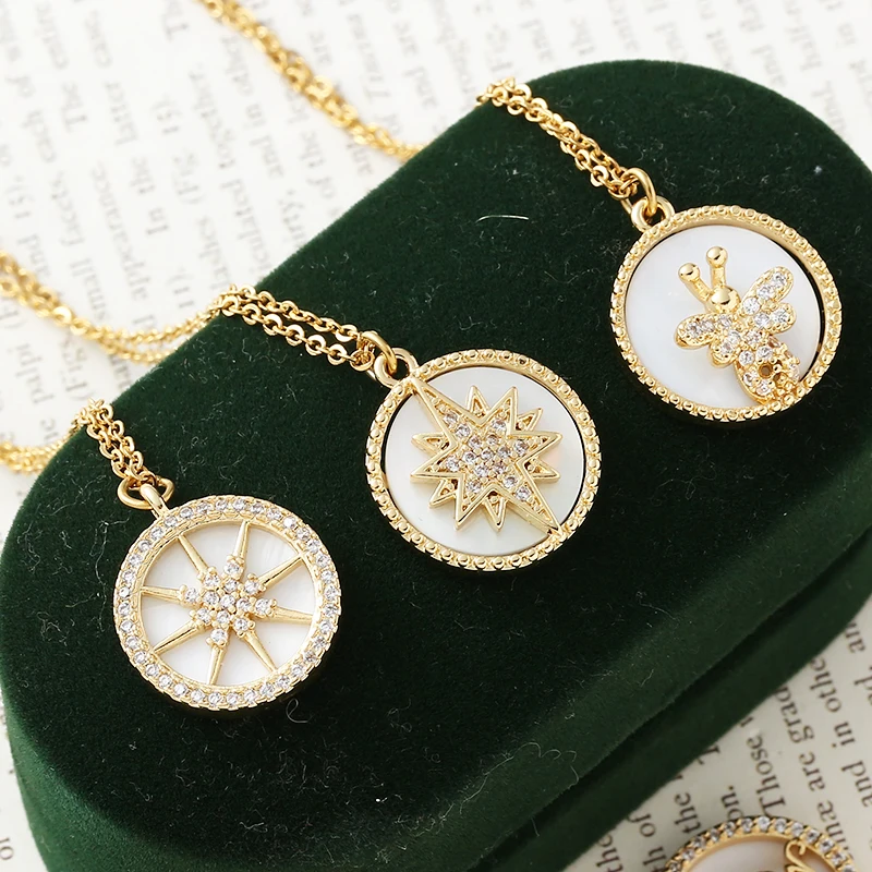 

Elegant Aesthetic Necklace Vintage Natural Shell Pendant Necklaces for Women Gold Chain Choker Fashion Necklaces 2022 Woman