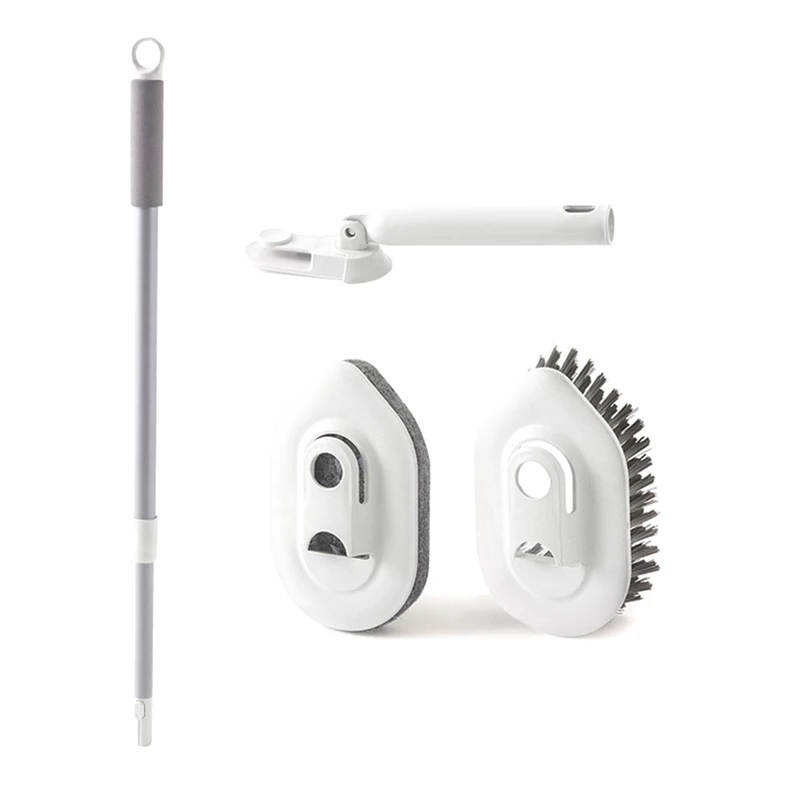 

Tub Tile Scrubber Brush 2-In-1 Shower Scrubber With Extendable Long Handle As Shown For Toilet