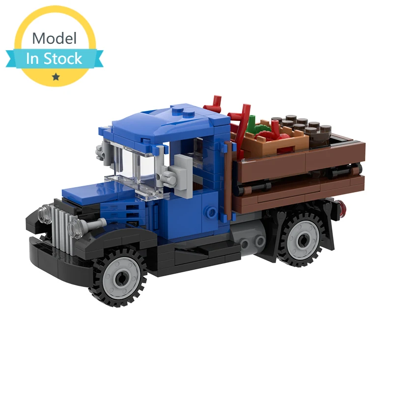 

2021 New Retro Nostalgic Farm Pull Tool Machine Truck Truck Building Block Model High-tech Collection Splicing Children Toy Gift