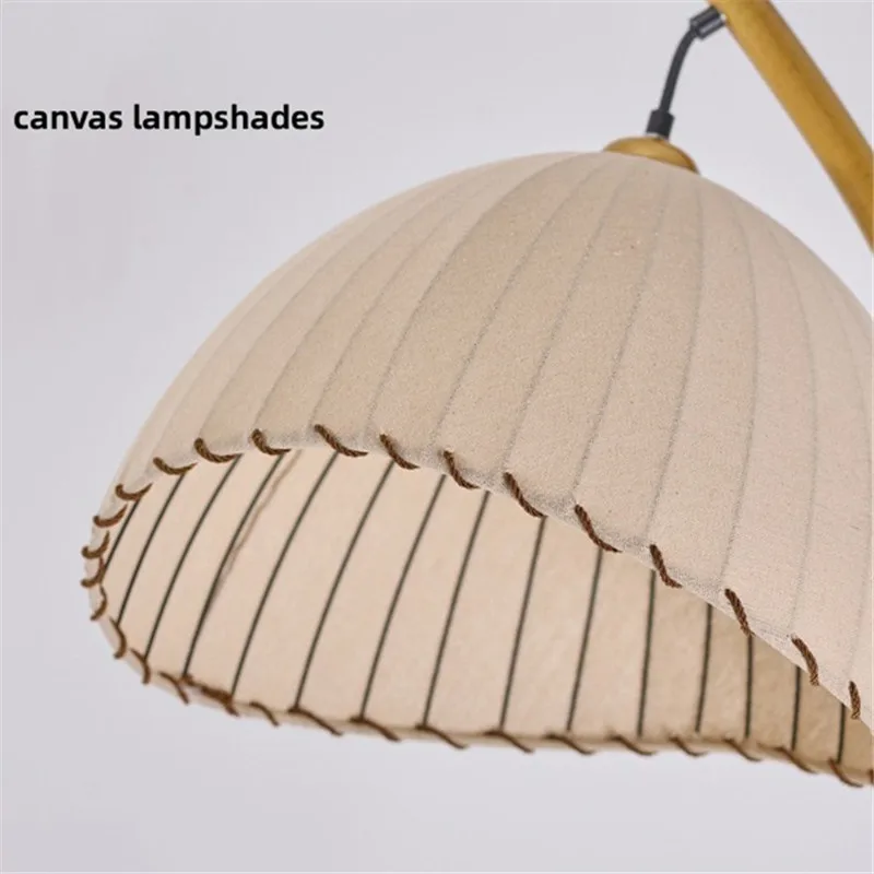 Винтажная бамбуковая Напольная Лампа Wabi Sabi брезентовые оттенки светодиодная