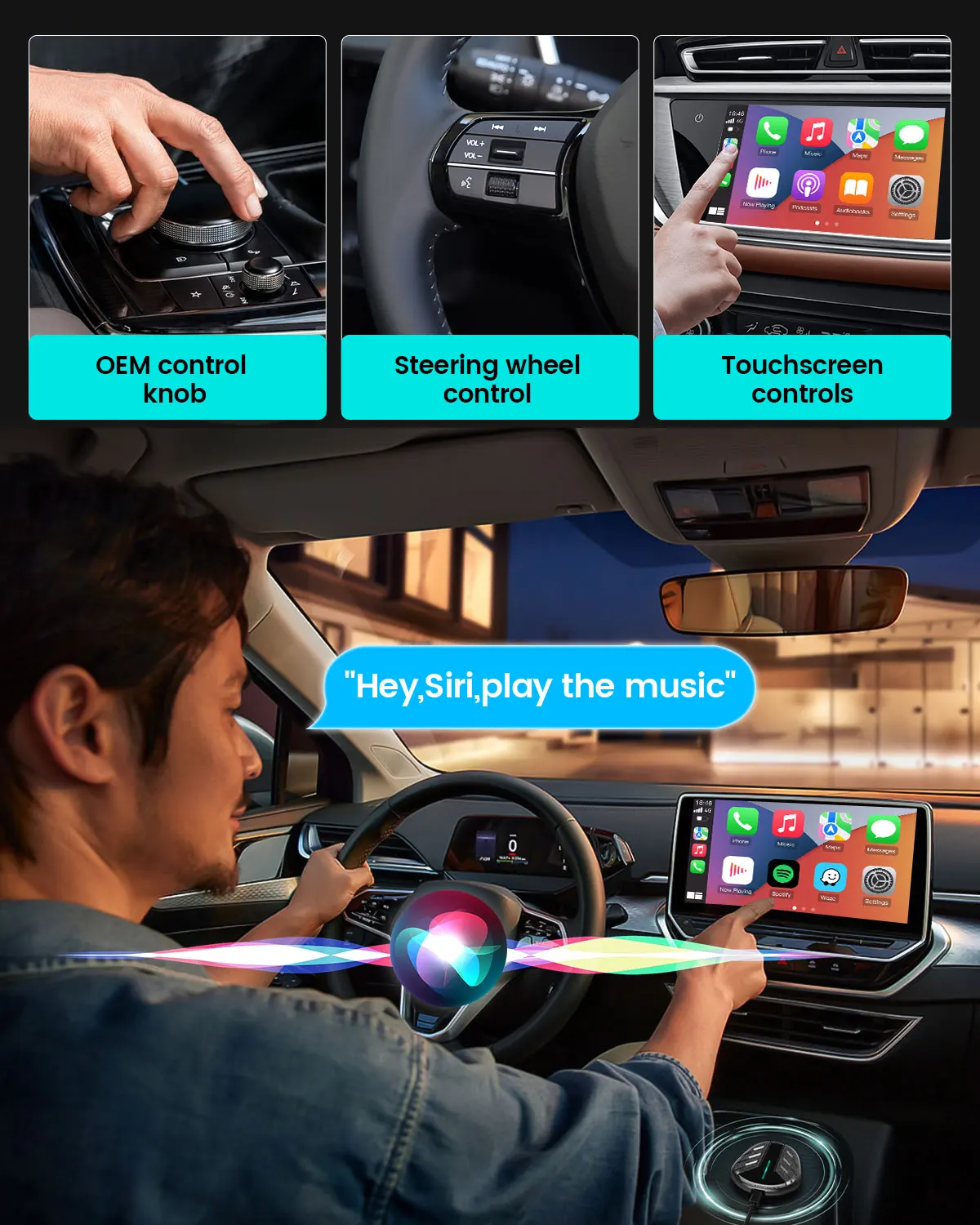 Беспроводной адаптер CarPlay для iPhone IOS Преобразование проводного в беспроводной Plug