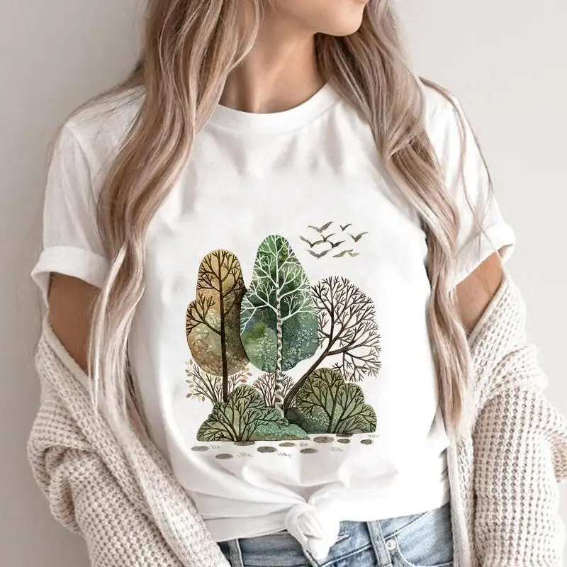 

Women Watercolor Watercolor Peace Cute Love Beach Cartoon Summer Fashion Tshirts Clothes T Top Ladies Print Tee T-Shirt Clothing