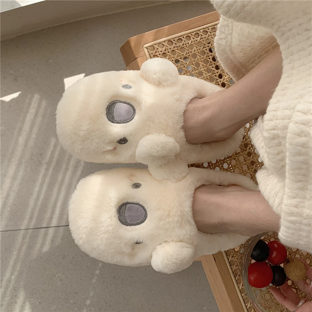 

Cute Koala Slippers For Women Girls Fashion Kawaii Fluffy Fuzzy Winter Warm Slipper Woman Cartoon Animals House Slippers