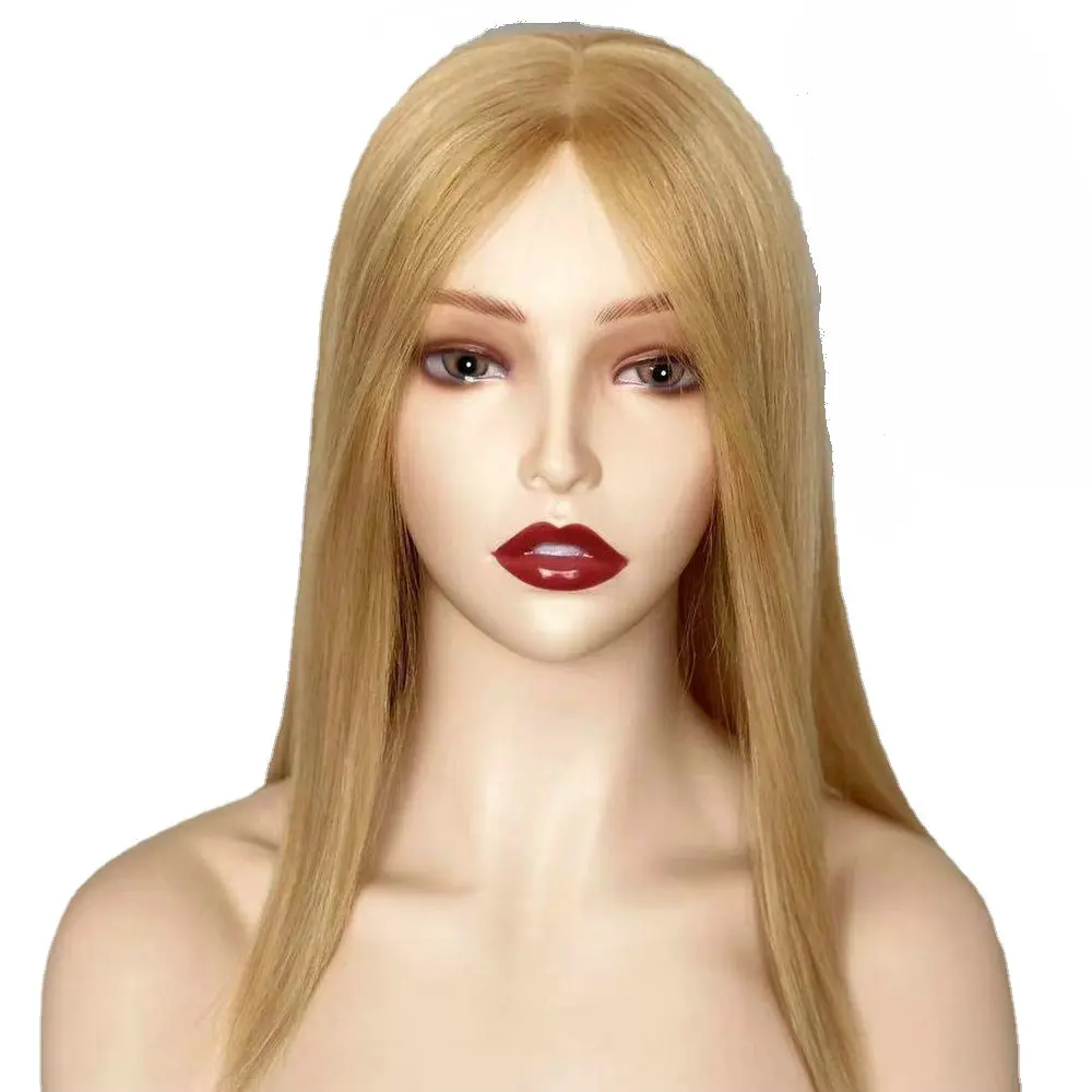 Hstonir Blond Highlight Jewish Wig Silky European Remy Hair Silk Top Straight In Stock For Fast Delivery G039
