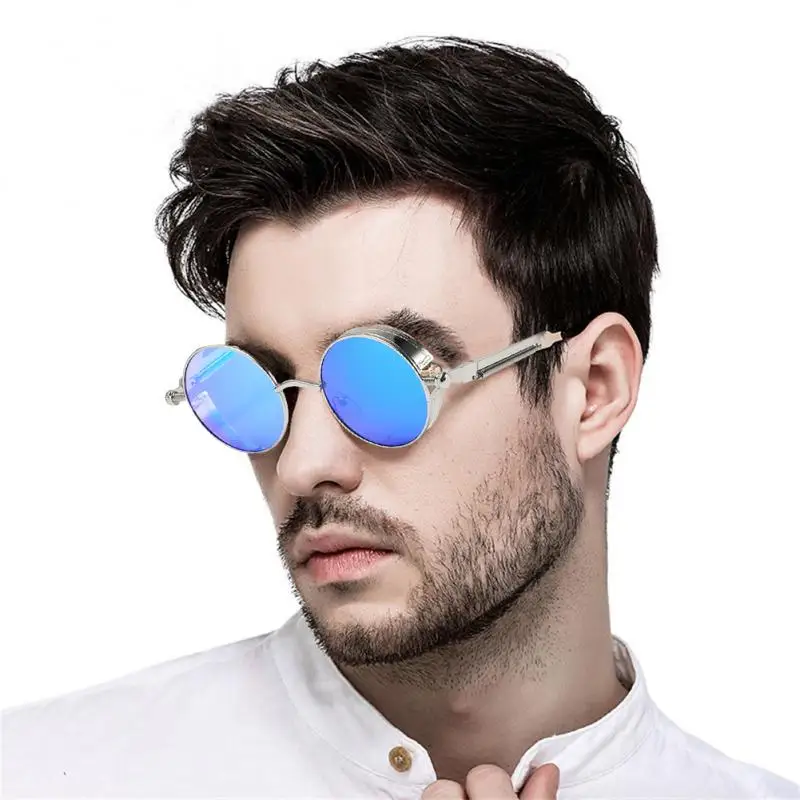 

High-quality Sunglasses Round Punk Style Silicone Nose Pad Glasses Punk Round Glasses Versatile Revivalism Outdoor Cycling