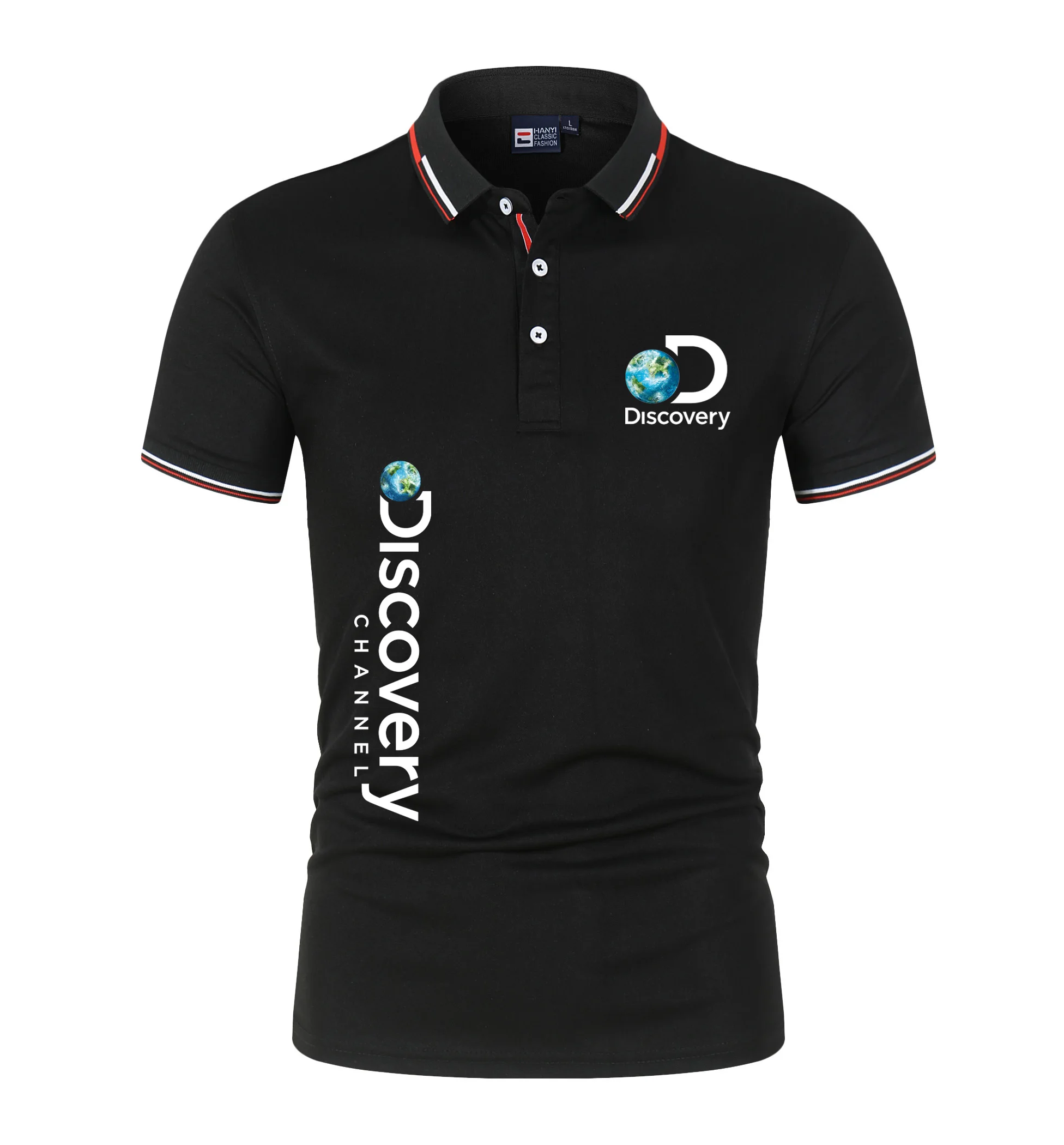 

Discovery Channel 2023 Summer High Quality Men Polo Shirts Casual Breathable Short Sleeve Mens Shirts Stand Collar Polo Shirt