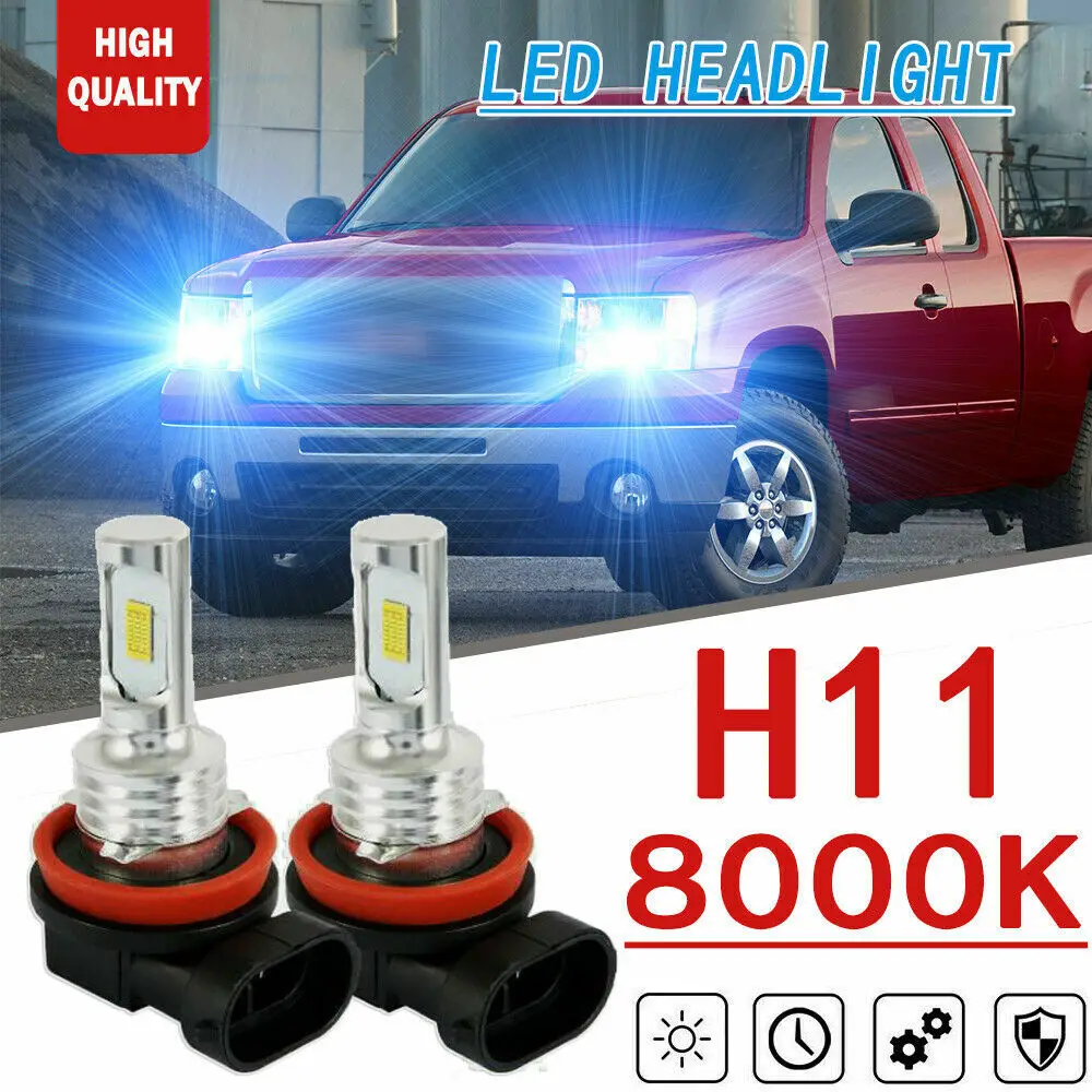 

2x 70W H11 8000K LED Headlight Low Beam Upgrade Kit for GMC Sierra 1500 2007-13