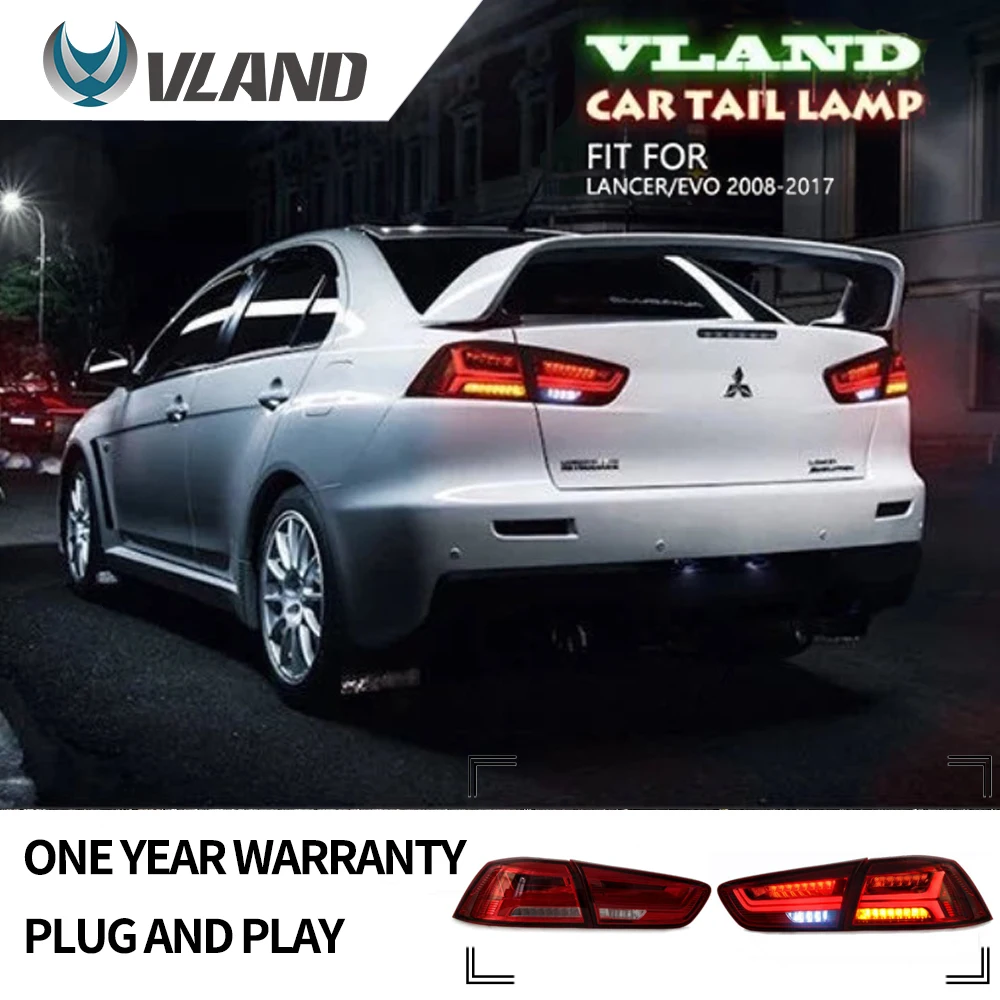 

VLAND factory Accessories for Car lights for Lancer LED Taillight 2008-UP for EVO X Tail lamp With DRL+Reverse light+Brake