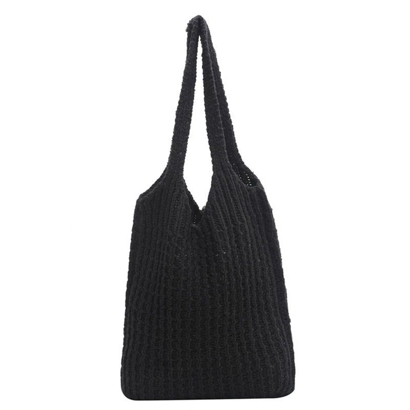 

Women Shoulder Bag Soft Knitted Clutch Bag Large Shopping Bags Retro Handbag