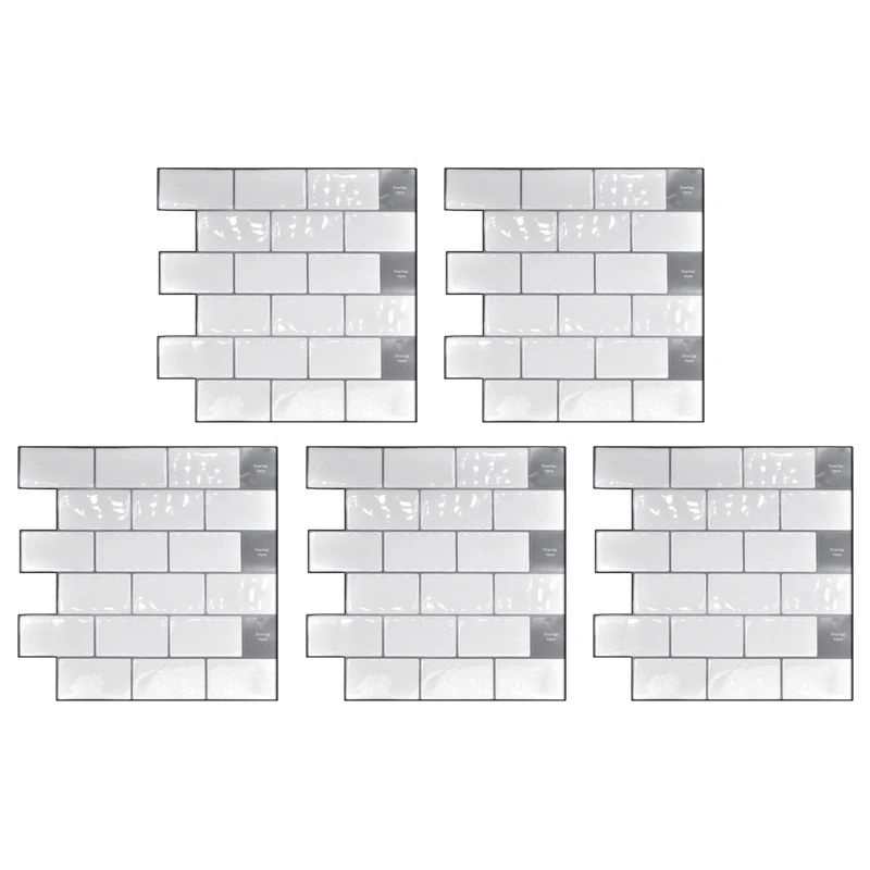 

20X Peel and Stick Backsplash 10X10 Inch Removable 3D Subway Wall Tiles,for Kitchen or Bathroom
