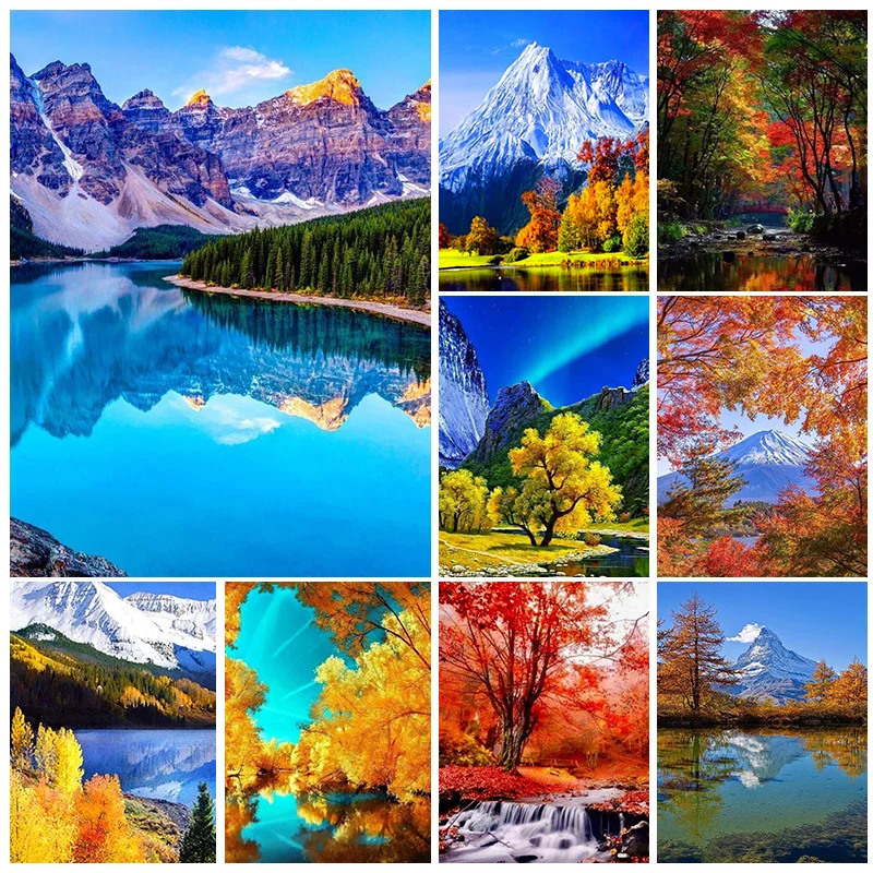 

5D алмазная живопись с пейзажем «сделай сам», полная вышивка со снегом, гор, озером, лесом, мозаика ручной работы, предметы интерьера