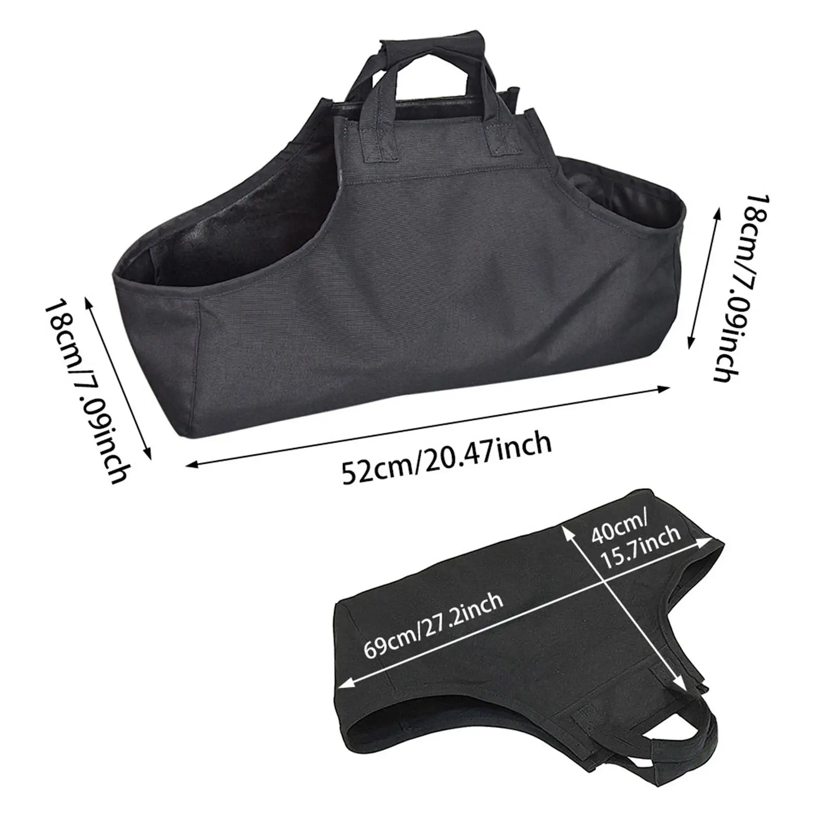 

Сумка-переноска для дрова, сумка для хранения бревен с ручками для переноски на открытом воздухе