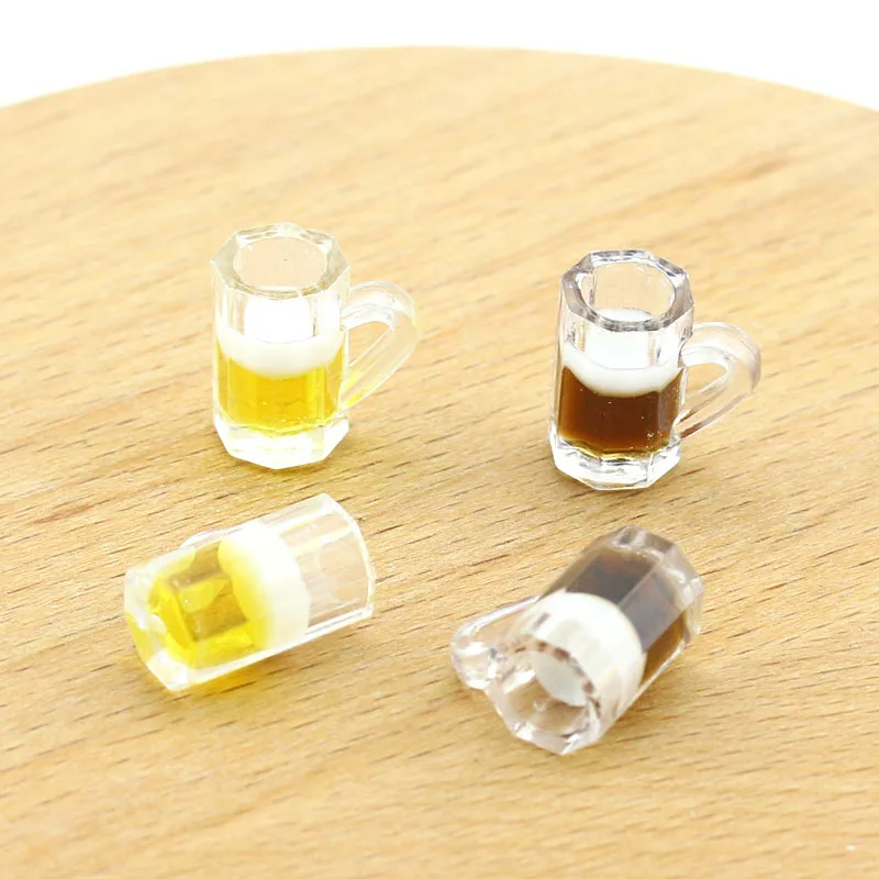 

10pcs Miniature Beer Glass Resin Small Cups Dollhouse Model Modern Home Room Table Dollhouses Decoration Supplies