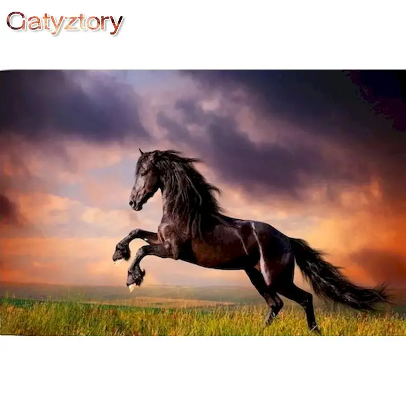 

GATYZTORY Раскрашивание по номерам, Раскрашивание вручную, Раскрашивание по номерам, современные скакающие лошади, Раскрашивание для покраски, ...