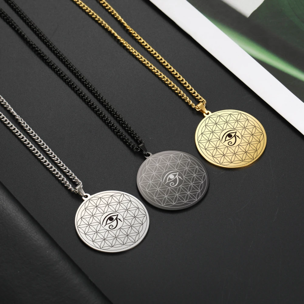 

Stainless Steel Ancient Egypt Symbol Necklace Vintage Egyptian Pharaoh Eye of Horus Pendant Necklaces For Women Fashion Jewelry