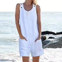 womens backless loose high waist sleeveless camisole jumpsuits 2022 summer playsuit romper solid color short jumpsuit ladies