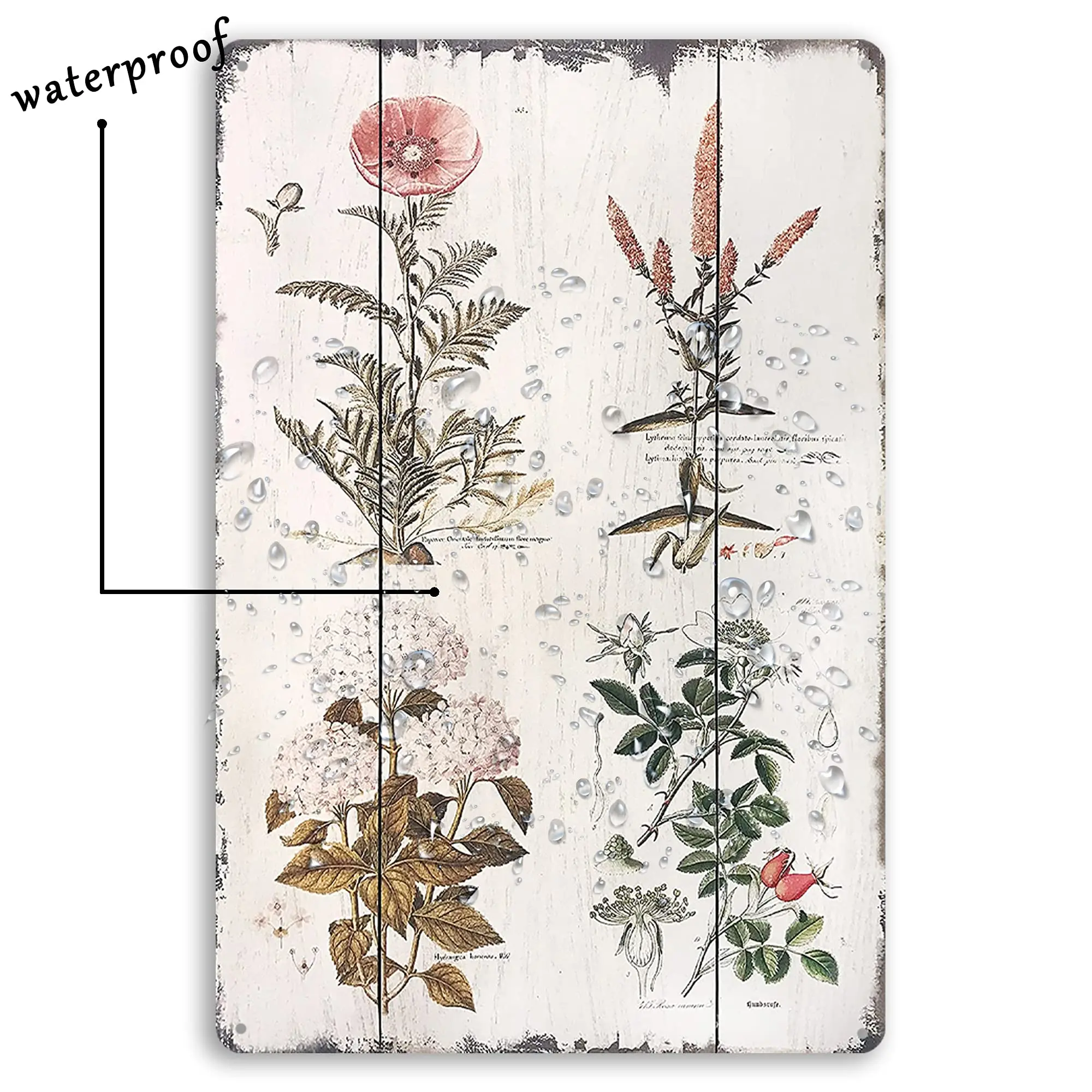 Винтажные металлические вывески настенные художественные цветы ботанические