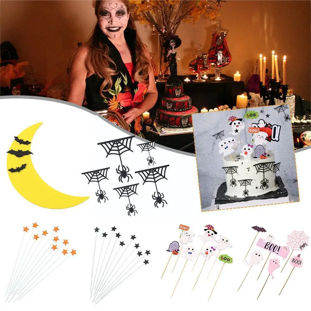 

Halloween Cake Topper Decoration Cup Cake Deco Halloween Cake Tools Cupcake Toppers Decorating Kids Favors Party Supplies O6Z1