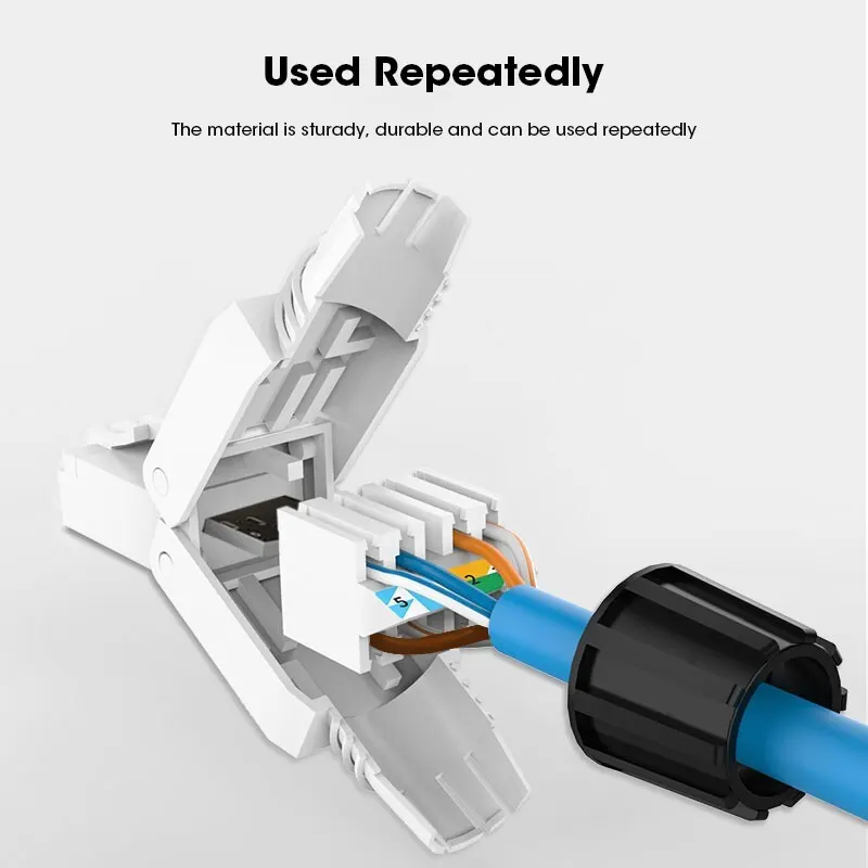 Разъемы ZoeRax RJ45 Cat6A Cat7 Cat8 безинструментальные многоразовые экранированные