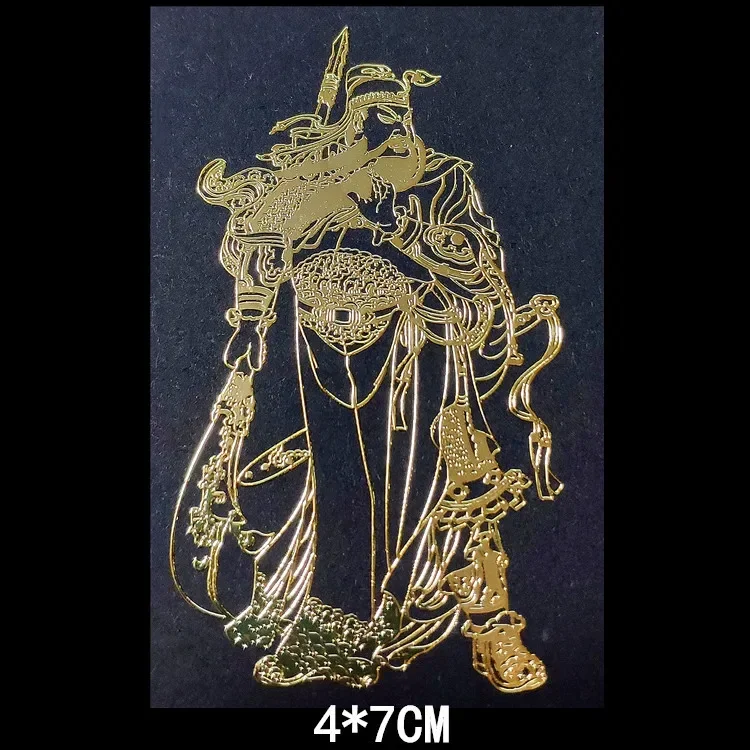 Золотая буддийская металлическая наклейка