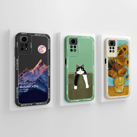 Чехол для Redmi Note 12 Pro 4G 5G Mountain, мягкая защитная задняя крышка из жидкого силикона для камеры Xiaomi Redmi Note 12Pro