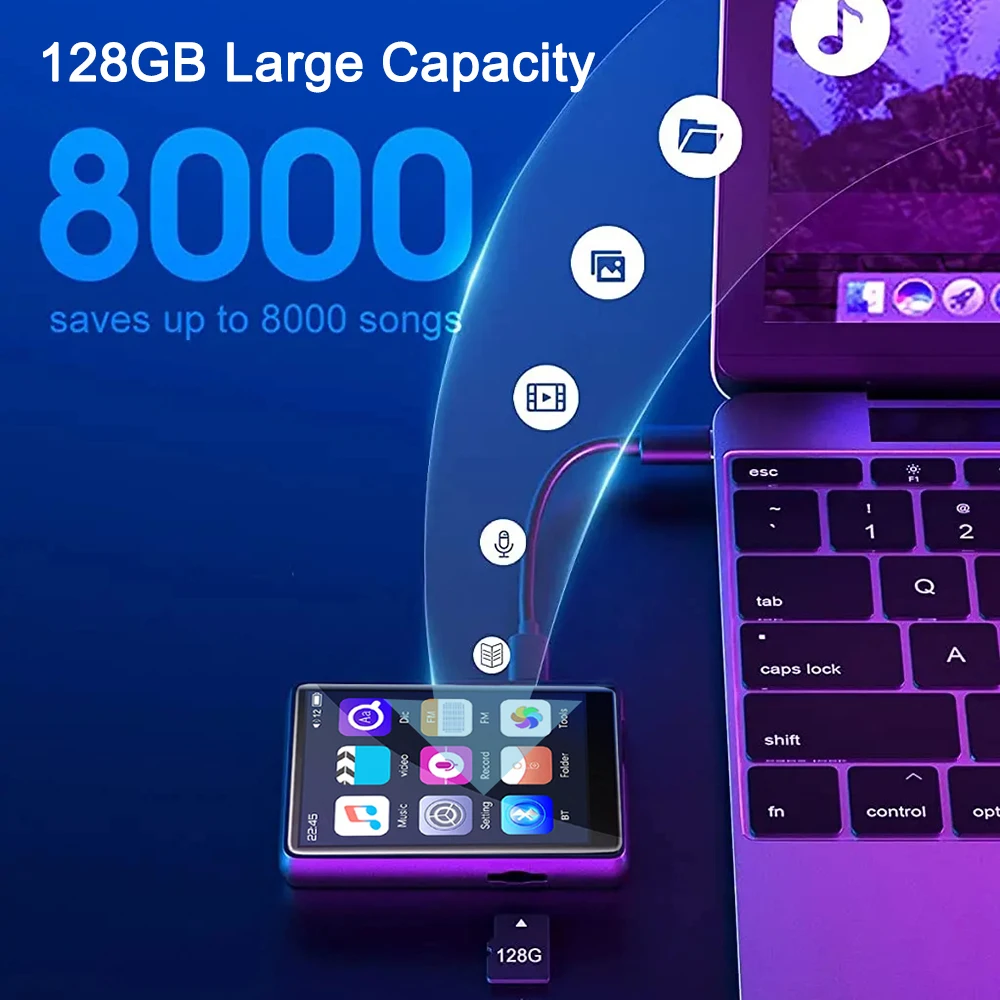 Mp3-плеер с Полноразмерным экраном 2 4 дюйма Bluetooth Hi-Fi стереоколонка без потерь