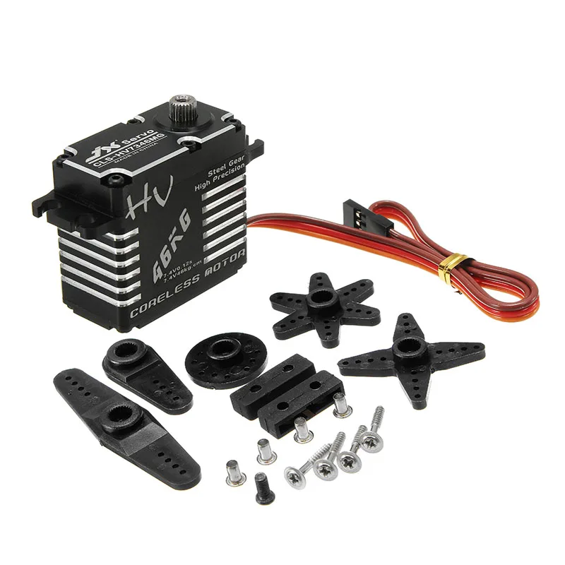 JX сервопривод CLS-HV7346MG 46 кг, высокоточная стальная шестерня с ЧПУ, цифровой сервопривод для радиоуправляемого автомобиля, вертолета, робота, манипулятора