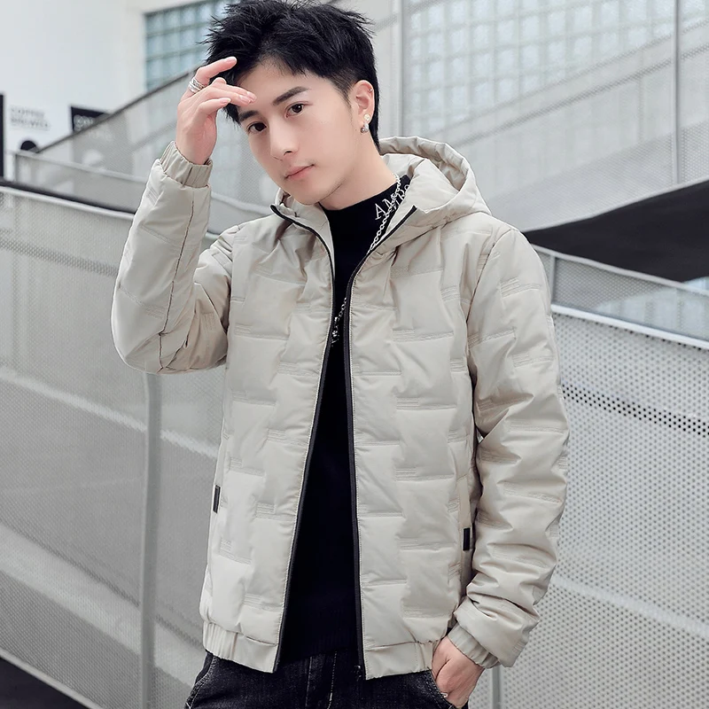 2022 New Winter Men High-Quality Cotton Short Trend Hooded Thickened Fashion Cotton Coat Mens Slim Coat Casual Cotton Clothes
