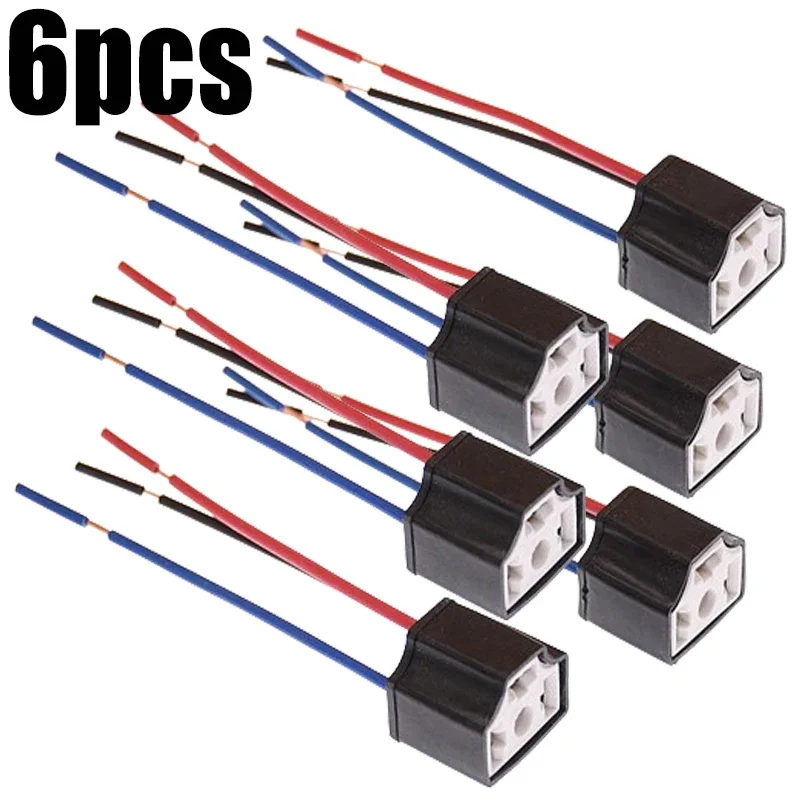 

H4 Автомобильная лампа Патрон с 3 отверстиями Керамический провод Автомобильная фара Лампа Световой луч Розетка Автомобильные аксессуары для освещения 2/4/6/10 шт.