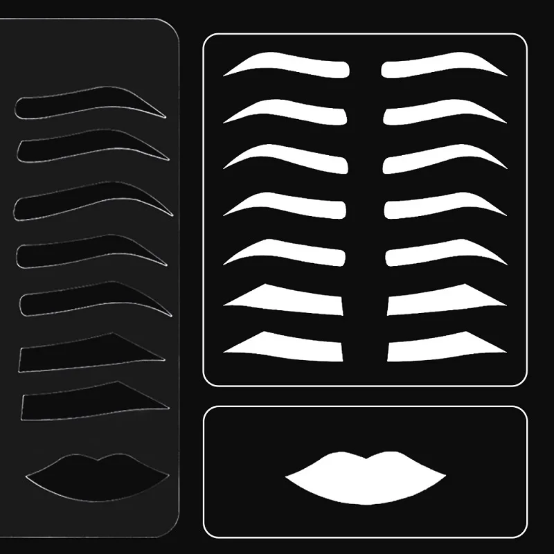 

Reusable Eyebrow Practice Stencil Brow Lips Template for Microblading Practice Eyebrow Drawing Lip Coloring Training Supplies