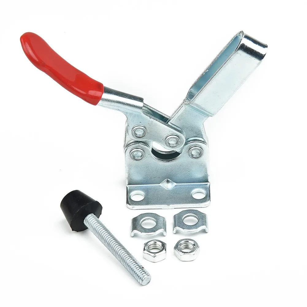 

4pcs/set GH-201B Red Toggle Clamp Horizontal Clamp 100kg Fast Release Locking Lever Fastener Hand Heavy Duty Tools