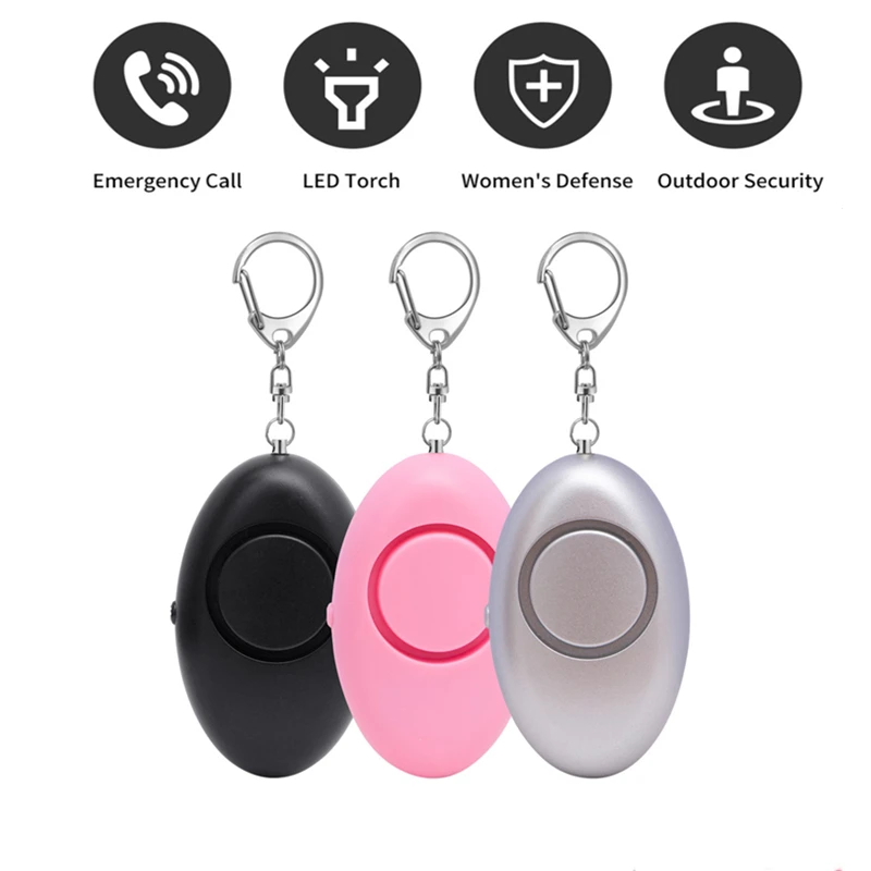 

Персональная охранная сигнализация, самооборонная сирена 125 дБ для женщин, брелок со светодиодной подсветкой