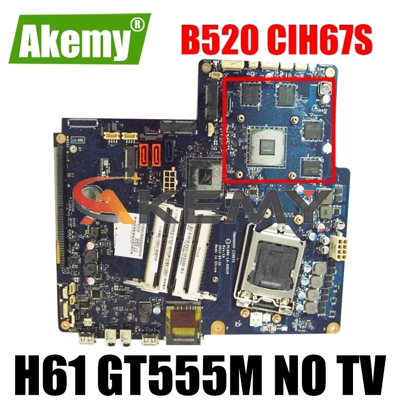 

Akemy High quality Motherboard For Lenovo B520 CIH67S LA-6951P DDR3 H61 GT555M NO TV