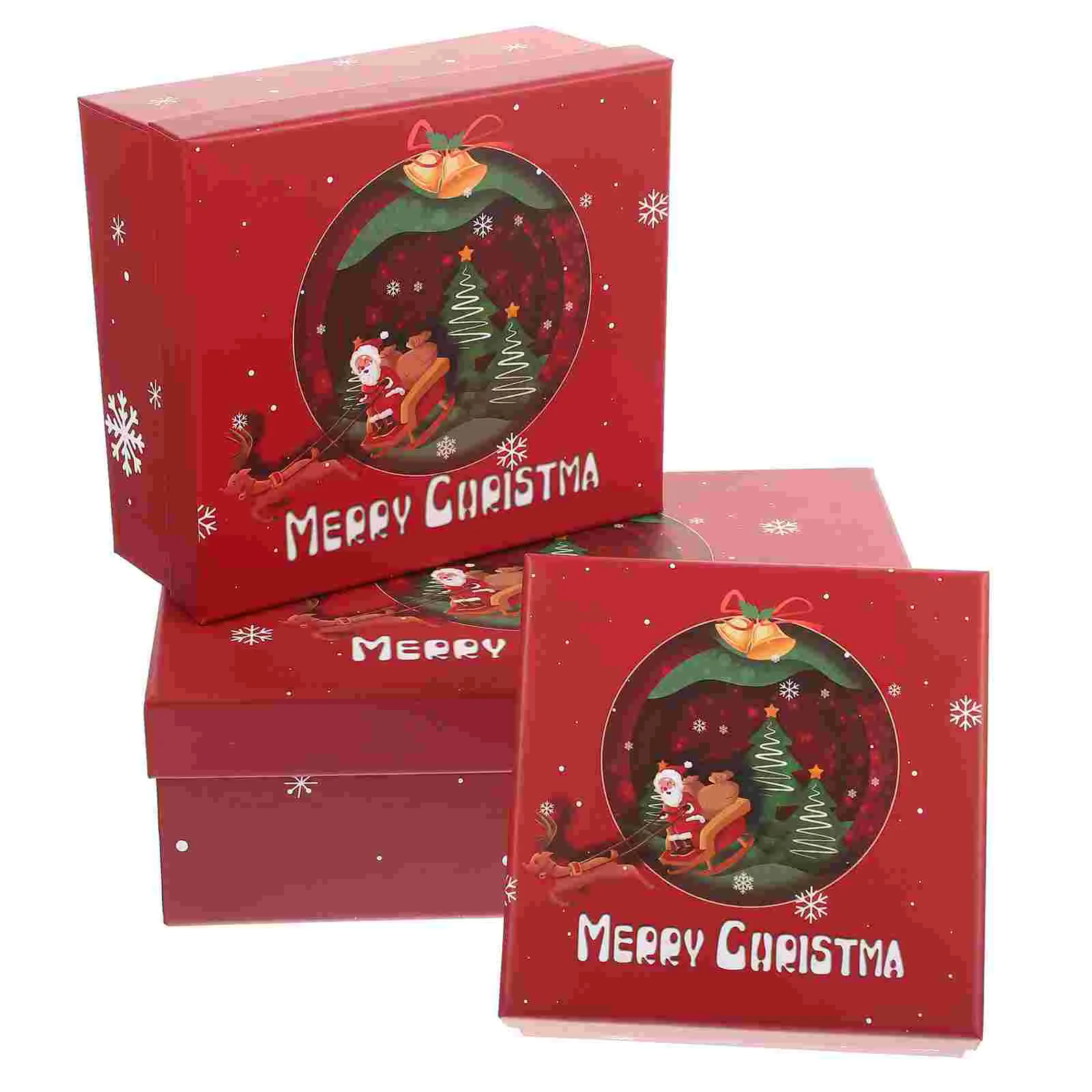 

Boxes Gift Christmas Boxwith Packing Paper Merry Lids Gifts Lid Case Candy Favor Party Present