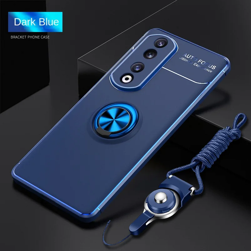

Silicone case For Honor 90 Pro 80 70 Pro + 60 Pro 50 Lite 30 Honor X7 X9 Play 6T Pro 5T Strip Finger Ring Holder Cover