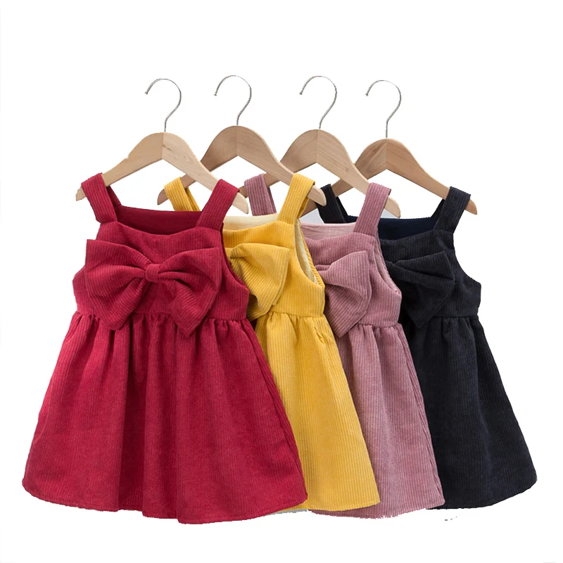 Sweet and fashionable 2022 girls corduroy dress spring autumn winter new casual baby princess tutu s