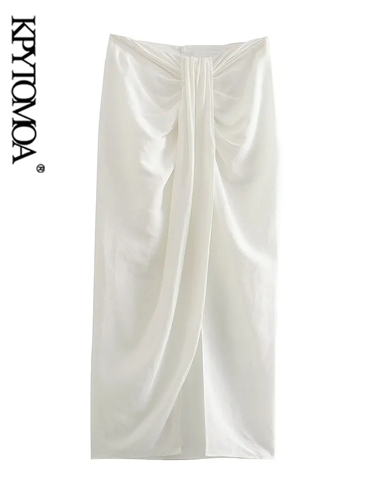 

Юбка-миди женская льняная с разрезом, завышенной талией и молнией сзади