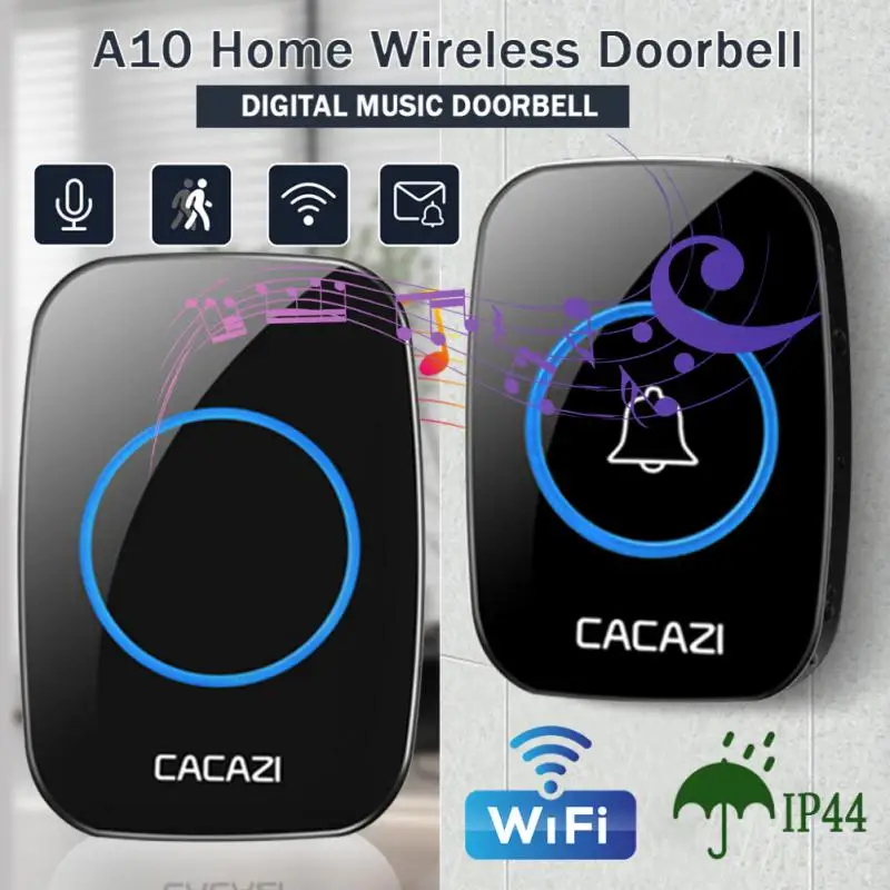 

CACAZI New Home Welcome Doorbell Intelligent Wireless Doorbell Waterproof 300M Remote EU US AU UK Plug smart Door Bell Chime