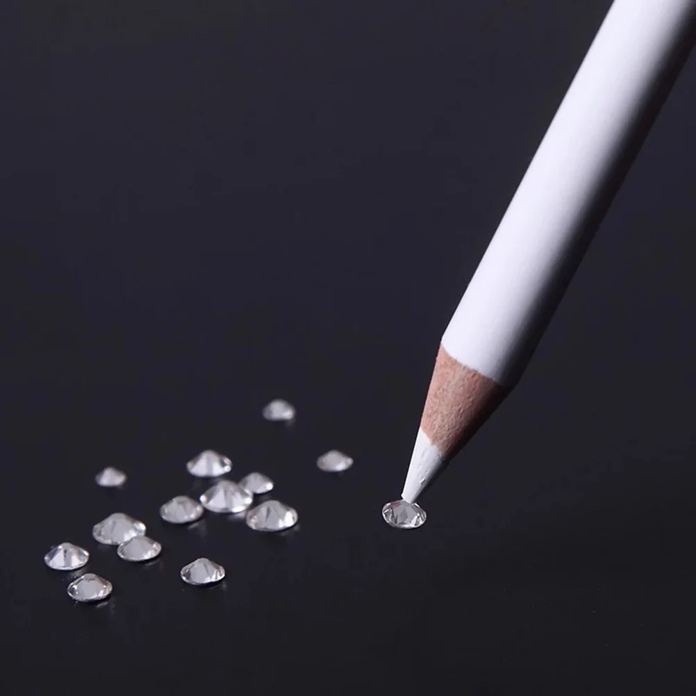 

10pcs Wood Point Drill Pen Sticky Drill Pen Nail Tool Point Drill Pen Tool Convenience Easy Dotting Tools(White) Pointillism