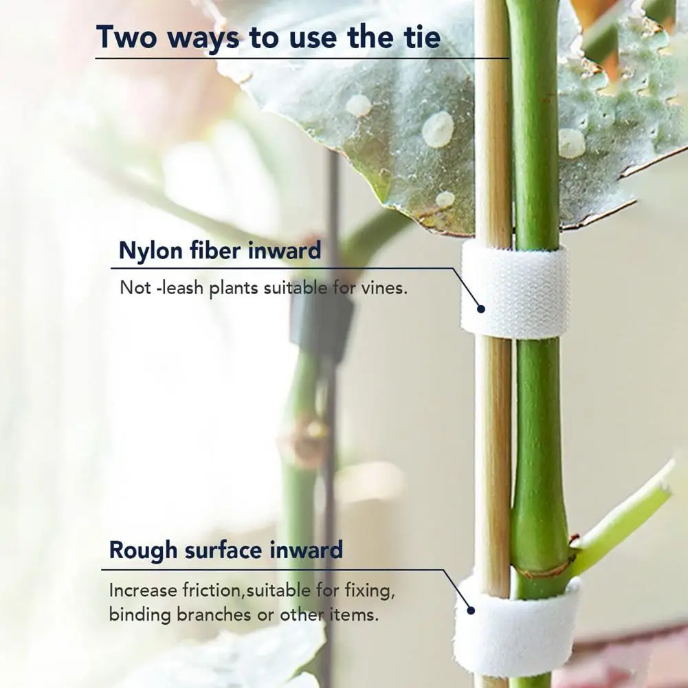 Plant Tie Double Sides Reusable Nylon Hook Loop Garden Supports Bamboo Cane Wrap Tie for Home Use