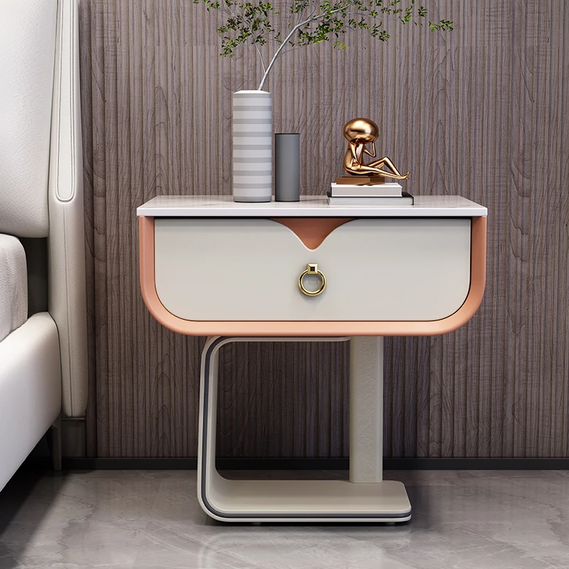 

Unique Modern Night Stand Side Table Storage Space White Nightstands Mobile Drawers Bedroom Multifunctional Meuble Furniture WY