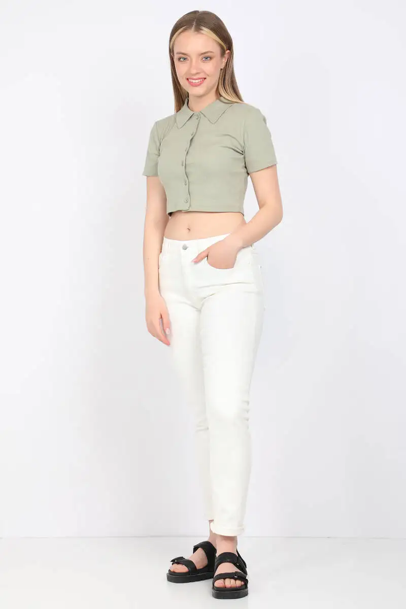 

Women Ecru Slim Fit Jean Trousers