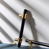 solid brass long handles t bar knobs for furniture black gold wardrobe pulls kitchen cupboard handle door knob cabinet hardware